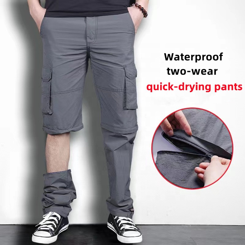 Quick-Dry Cargo Pants with Detachable Legs - Thumbnail 4