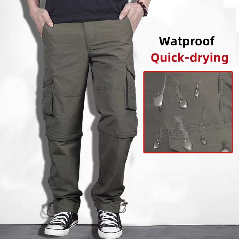 Quick-Dry Cargo Pants with Detachable Legs - Thumbnail 3