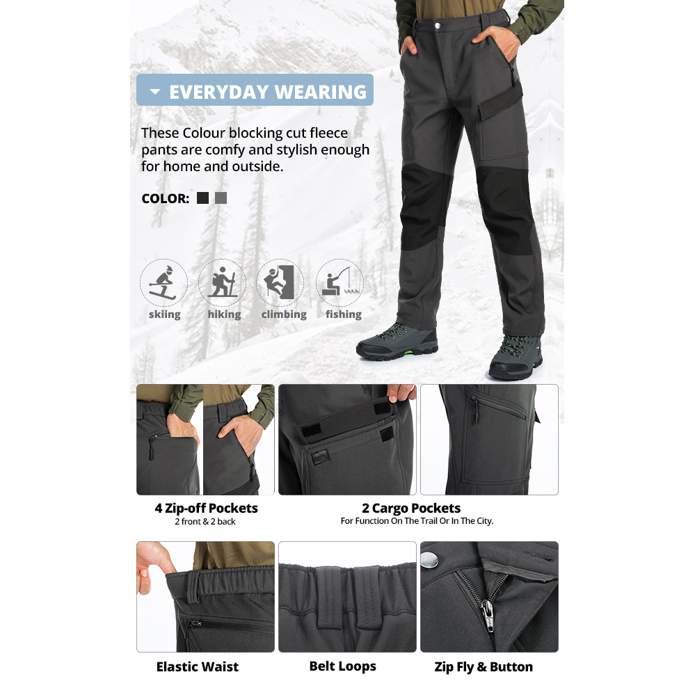 Men’s Waterproof Softshell Hiking & Skiing Trousers - Thumbnail 3