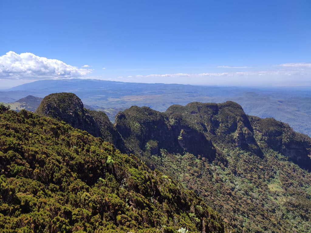 12 Apostles Summit ridge in the Aberdares under clear skies