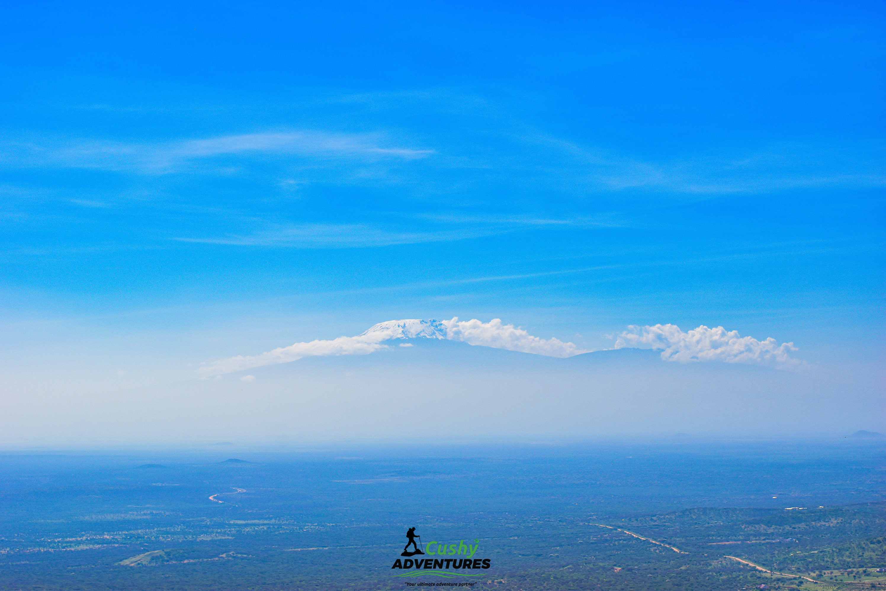 Stunning view of Mount Kilimanjaro in the distance as seen from Namanga Hills summit