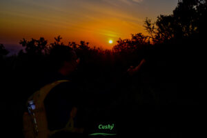 Sunrise view from Mt. Ololokwe trail lighting up the Samburu horizon